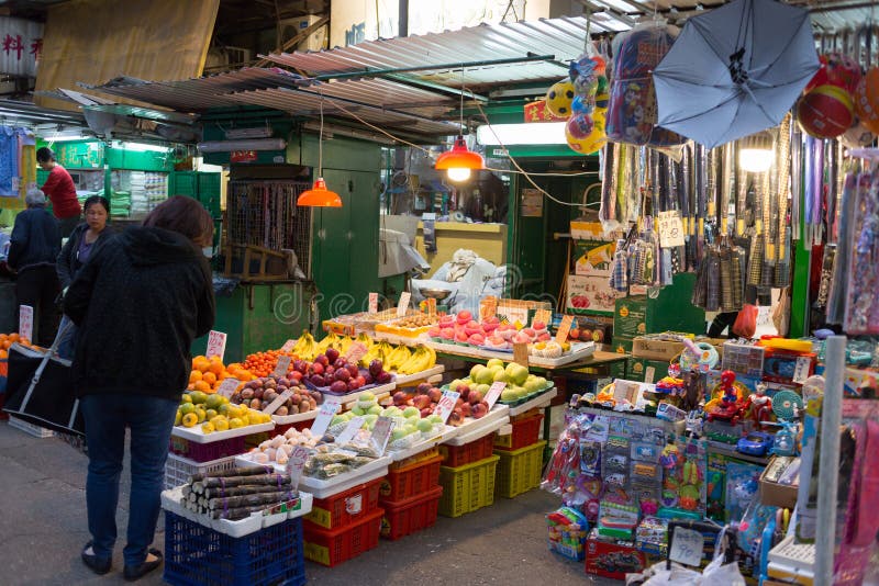 Κινεζική αγορά σε Kowloon, Χονγκ Κονγκ στοκ φωτογραφίες με δικαίωμα ελεύθερης χρήσης
